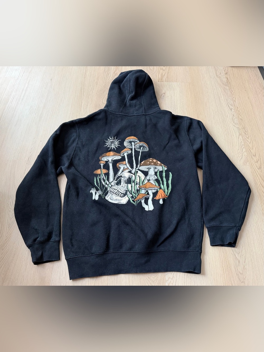 Empyre Mushrooms Skull Hooded Pullover Sweatshirt Hoodie Women's Size M